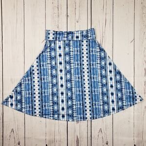 LuLaRoe Blue Geometric Printed A-Line Mini Skirt Women's Size XS